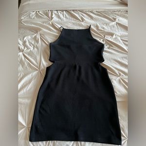 TOPSHOP Black High Neck Dress